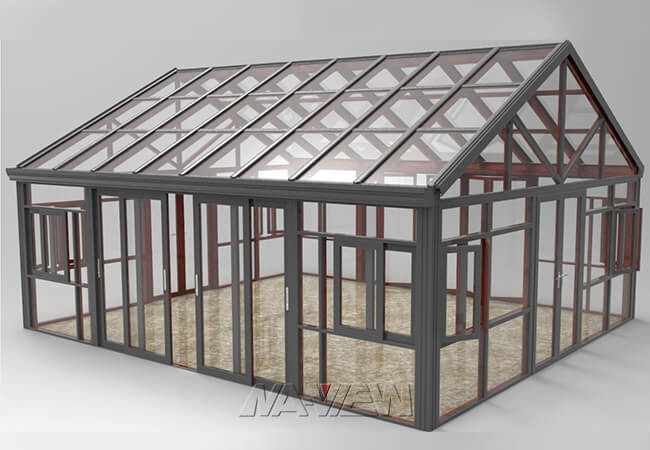La casa de verano de aluminio saltó Sunroom del techo fácil limpiar con agua 0